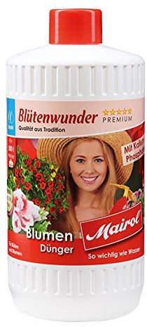 Eva Shop® Mairol Premium Blumendünger Blütenwunder Liquid 1000ml Mineralischer Universal-Dünger für Blühpflanzen