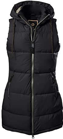 G.I.G.A. DX Damen Steppweste/Funktionsweste in Daunenoptik mit Kapuze GW 30 WMN QLTD VST, schwarz, 44, 38790-000