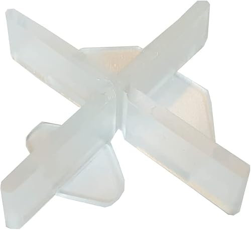 Fugenkreuze mit Boden 3mm für Terrassenplatten & Gartenplatten, Verhindert Hocharbeiten, Mit Sollbruchstelle für T-Stücke, Verjüngt, 100 Stk. (Transparent)