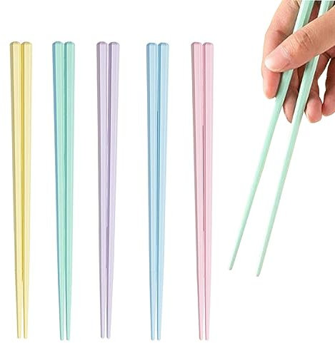 luoshaPUCY Fiberglas Essstäbchen, 5-Paar Buntes Wiederverwendbar Essstäbchen Spülmaschinenfeste rutschfeste Chopsticks Glasfaser-Essstäbchen