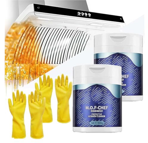 M.O.F-Chef Küchenreiniger, robuster Fettlöser für die Küche, M.O.F-Chef Schutz-Küchenreiniger, Puder, M.O.F-Chef Reiniger, Pulver, Küche, robuster Fettlöser für die Küche (2 Stück)