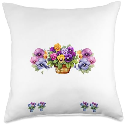 Gardening Pansies Flower Seeds for Planting Pansy Flower Throw Pillow