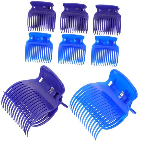 FRCOLOR 8Pcs Hair Roller Clips for Hair Salon Styling Curling Claw Clamp Heat Resistance Plastic Lightweight Replacement Roller Clips for Salon Section Styling Tool