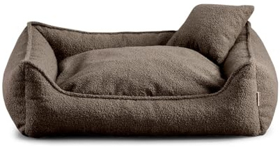 Gutekissen® BEAR Hundbädd i exklusivt tyg XS-3XL – Slitstark hundsäng, hundkudde och viloplats för hundar av hög kvalitet (XS - 55x45, Brun)