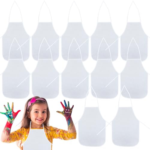 YILANJIN 12 PC Tabliers en Tissu pour Enfants, Blouses et Tabliers d'artistes, Tablier Cuisine Imperméable, Peinture Dessin pour 2-8 Ans Kids Artisanat & Art d'activité de Peinture