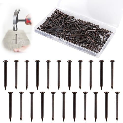 150 clavos de acero, pasadores de acero de 30 mm, clavos de alta resistencia para pared, clavos universales con caja de almacenamiento para hormigón, ladrillo, yeso y madera (negro)