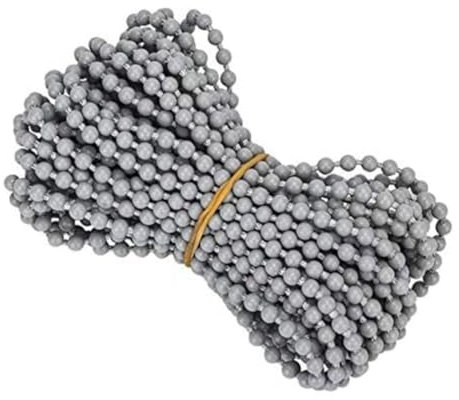 TMTGTS Catena a sfera, 5 m, colore grigio, con filo di perle