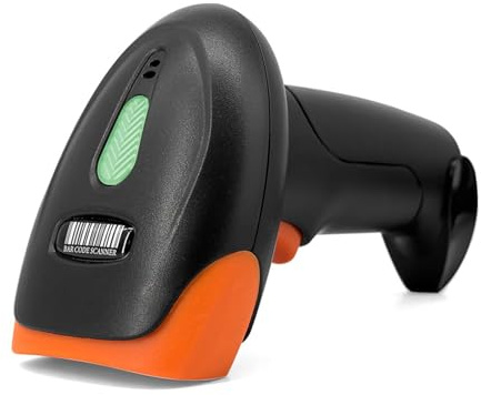 Walfront Handhållen streckkodsläsare Trådlös 1D 2D QR-kodbokskanner för PC Manuell kontinuerlig skanning USB Cable Bar Reader Handscanner (USB & 2.4G & BT Connect)