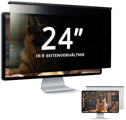 EliWhale Matt Blickschutzfolie für 24 Zoll 16:9 Monitor – Abnehmbare, hängende Sichtschutzfolie mit HD-Blaulichtfilter, Blendschutz und Displayschutz, Privacy Screen, Breite x Höhe: 540 x 329mm