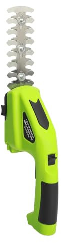 qorkhogr Electric Hedge Trimmer, 2 in 1 Handheld Cordless Hedge Cutter, Garden Cutting with Rechargeable On/off Switch for Professional and Novice Gardeners Green