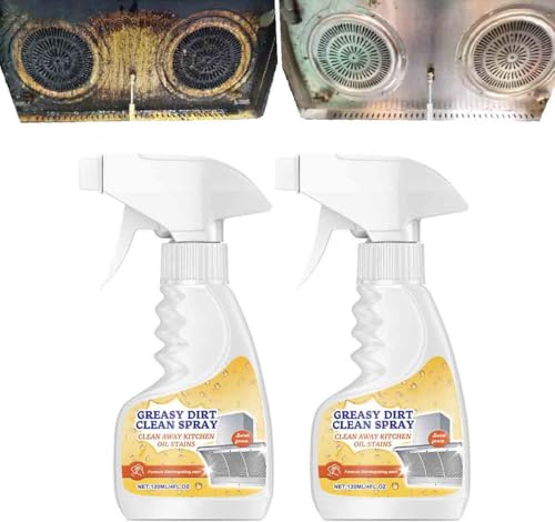 Heavy Oil Cleaner,All-Purpose Oil Stain Cleaner,Multifunctional Powerful Kitchen Foam cleaner,120ml Heavy oil Grease Removal Spray,Durable Stain Cleaning Agent For Kitchen,Household,Stove (2pcs)