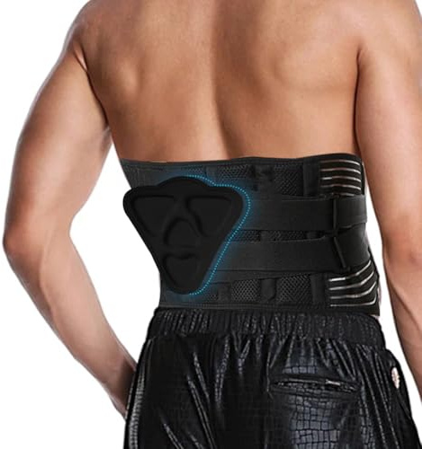 Peelanmall justerbart ryggstödsbälte, ländryggsstöd med 3D-dyna, ventilerande ryggbandage för män och kvinnor, lindrar ryggsmärta (XL)