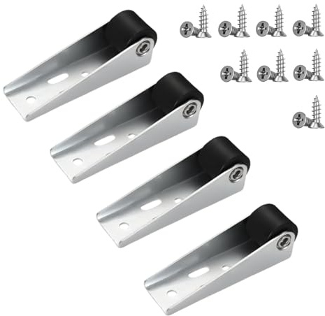 4 Pack Sliding Gate Wheel Universal Door Bottom Support Wheels with Screws for Wooden Gates Furniture Fence