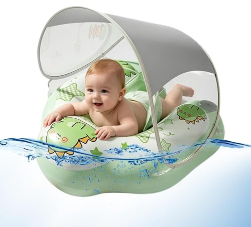 Bouée Bébé avec Pare Soleilss UPF 50+, Bouée Gonflable pour Bébé