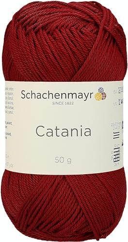 Schachenmayr Catania 9801210-00424 kirsche Handstrickgarn, Häkelgarn, Baumwolle
