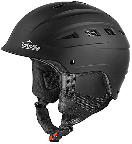 TurboSke Ski Helmet, Snowboard Helmet, Snow Sports Helmet for Men Women and Youth (Black, L)