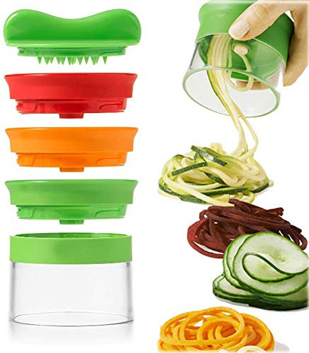 affettaverdure regolabile a spirale tagliaverdure julienne spiralizzatore portatile tagliaverdure a spaghetti adatto per frutta zucchine spaghetti cipolle carote cetrioli tagliaverdure a spirale