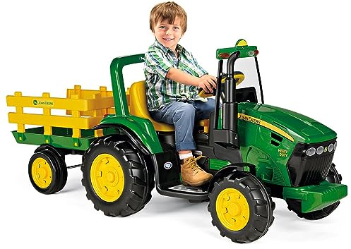 Peg Perego John Deere Heavy Duty Tractor Extra-Large 12 Volt Ride on Tractor for Kids Ages 3-7
