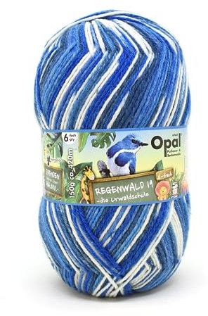 Opal Regenwald 19 (420m) 6-fädiges Garn - Wollmischung, zum Stricken warmer Socken mit einzigartigen Farbmustern, 11343, 1 x 150g