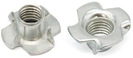 10 pièces M12×15mm Écrou à quatre griffes estampé en acier au carbone galvanisé métrique, écrou encastré pour plaque de bois