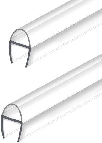 2 Pack U-Type Frameless Shower Door Seal, 78 x 3/8 Shower Door Side Seal Strip Bottom Seal Door Sweep for 3/8 Thick Glass Waterproof and Super Clear-Stop Shower Leaks Seal Strips