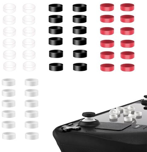 Taicols 48 Stück Joystick Protector für Steam Deck, Unsichtbarer Joystick Schutzring, elastische Gamecontroller Silikon Schutzhülle, Controller Zubehör kompatibel mit Steam Deck, Xbox, PS4 or PS5