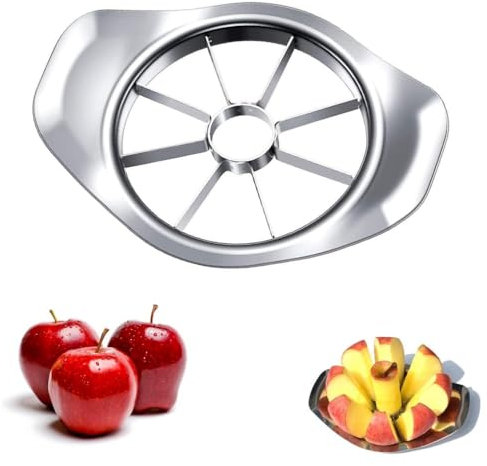 KOMUNJ Cortador de manzanas de acero inoxidable, estable y duradero, cortador de manzanas de acero inoxidable, 8 cuchillas, cortador de frutas, cortador de manzanas, ideal para manzanas y peras