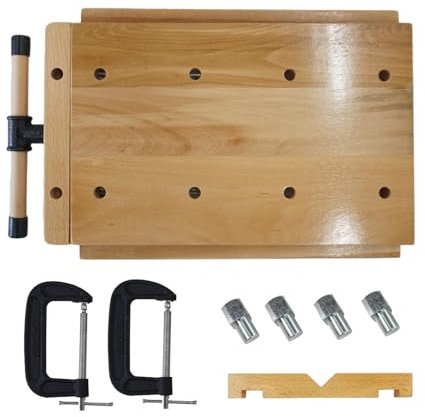 WORDFUN Holzwerkbank, Einstellbar Hartholz Werkbank, Tragbare Hobelbank, Werktisch Aus Buchenholz Klemmen Hobeln, Werkbank, Arbeitsbank, Holzbearbeitung Schraubstock Mit Klemmen, Klemmen Hobeln