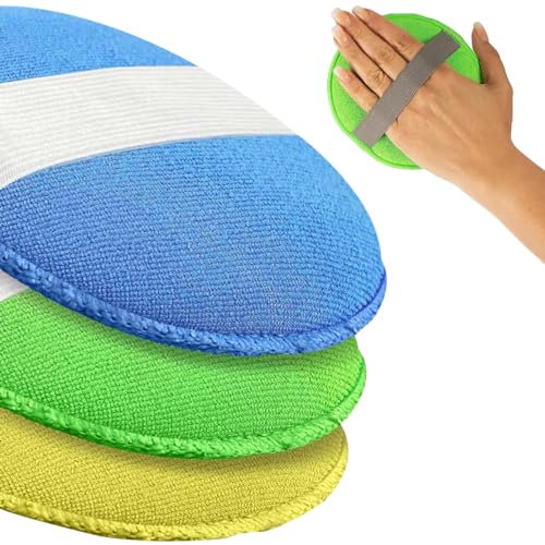 Katyjun 3 Stück Polierschwamm Auto, Polierwatte Politur Schwamm für Wachse Polituren Lackreiniger