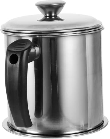 PRETYZOOM barattolo di grasso coprifilo pentola per grasso serbatoio separatore di grassi custode del grasso contenitori tanica per lo stoccaggio dell'olio filtro dell'olio Silver