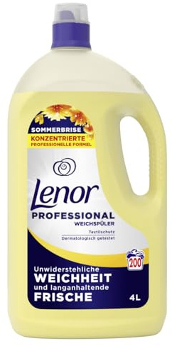Lenor Professional sköljmedel, 200 tvättbelastningar, 4 l, sommarbris, oemotståndlig mjukhet och långvarig friskhet, för professionell användning