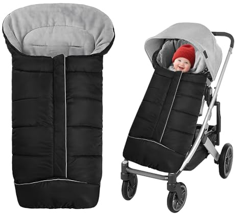 WDKXCN Fusssack Kinderwagen Baby Winter, Kinderwagen Fußsack Winter mit Reißverschluss, Wasserdichter Warmes Footmuff for Stroller, Anti-Rutschschutz Fusssack Buggy Winter für Alle Kinderwagen