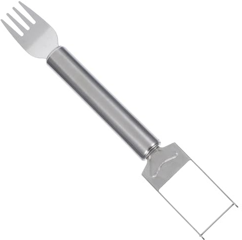 POPETPOP Affettatrice per Anguria Professionale 2 in 1 in Acciaio Inox Forchetta Utensile Portatile per Tagliare Melone e Frutta per Casa e Campeggio