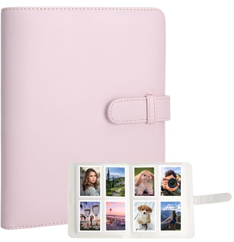 Album Photo Instax Mini – 256 Poches en PU Cuir, Album Photo Rose Compatible avec Fujifilm Instax Mini 12, Mini EVO Liplay et Polaroid Snap – Album de Voyage, Mariage et Souvenirs