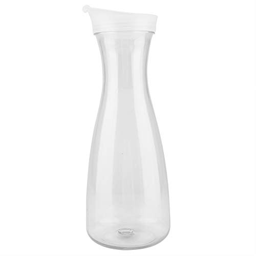 KELFEEAO Juiceflaska, transparent juicekaraff i akryl med lock, vattenkaraff för kylskåp, kall bryggning, mjölk, vattendispenser iskall juice kanna för bar hem restaurang användning (1 000 ml)