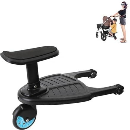 douuyaoo Planche À Roulettes De Poussette | Planche Poussette Universelle |Plateforme Universelle Skate,installation facile,antidérapante, roues pivotantes à 360°, jusqu’à 25 kg