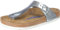 Birkenstock Damen Gizeh SFB Leather Zehentrenner, Metallic Silver, 40 EU Schmal