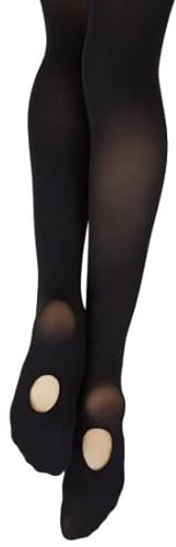 Capezio Essentials Transition Tight, Footed or Footless Convertible Ballet Tights, Women's Soft, Stretchy Dance Tights for Jazz, Dancing, Contemporary, V18831W, Black, Adult Size S-M