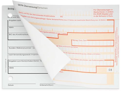 SEPA 326211 - formulario de transferencia (100 unidades, autocopiativo)