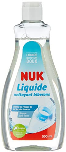 NUK Flaschenreiniger | 500 ml | Ideal für die Reinigung von Fläschchen, Saugern und Zubehör | Parfümfrei | pH-neutral | 100% recycelte Flasche