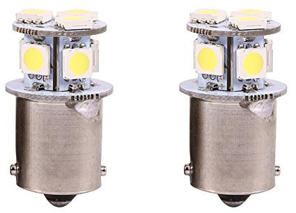 Akozon Lampadina per luce del freno, 2 pezzi, lampadina bianca a LED BA15S R5W 1156 5050 8SMD LED per luci dei freni, lampadine universali per auto
