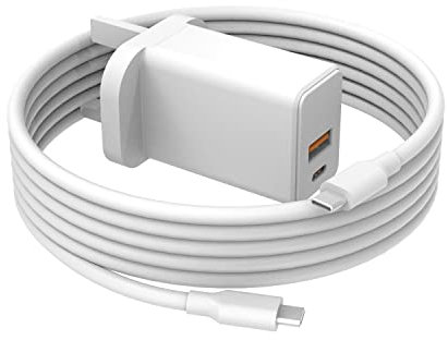 Superer 30W USB-C Fit for iPad Pro Charger - (Replacement for iPad Pro 13 inch 7th Gen M4, 11/12.9 inch 2018 to 2024 Generation Charging Plug and 1.8M Cable)