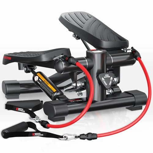 KeppiFitness Steppers for Exercise at Home, Mini Stepper with 350LB Maximum Capacity, Resistance Bands for Cardio, Fitness and Full Body Workout - FITSTEP500