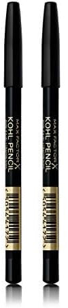 Max Factor - Matita Occhi Kohl Eyeliner Pencil - Kajal con Texture Ultra Morbida - 020 Black, 1 unità (Confezione da 2)