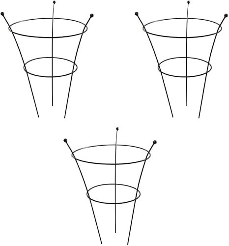 Large Peony Frame Outdoor Heavy Duty Herbaceous Garden Plant Support Ring for Perennial Flowers Border Cage 66cm x 42cm (3 x Peony Frame)