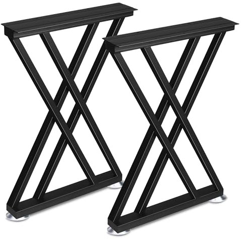 REAMIC Tischbeine Metall Couchtisch Möbelfüße Schwarz Tischgestell Rund Esstisch Beine 70cm Hoch Furniture Table Legs DIY Werkbank Gestell Tischfuß 2 Stück