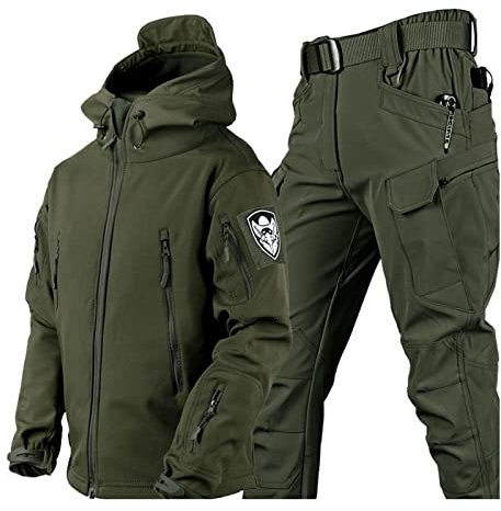 Tenue de combat tactique camouflage pour homme - Imperméable - Veste softshell - Pantalon de chasse