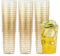 Gowkeey Vasos Plastico con Brillo Dorado, 50 Piezas, 360ml (12oz), Reutilizables, para Bodas, Cumpleaños, Fiestas
