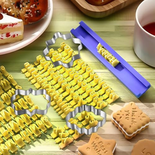 Timbro Per Biscotti, Stampini Alfabeto Cookie Stamp,Stampini Alfabeto,Alfabeto Numero Fondente Cookie Cutter,Alfabeto Numero Lettera Biscotto Stamp,Biscotti Lettere Timbro,Biscotti Goffratore Lettere