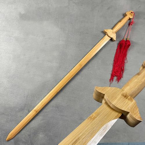 HJHUUA Spade Tai Chi in bambù,Spada da Allenamento in Legno,Bokken Fatto a Mano,Katana in Legno Come Regalo,Pratica di Arti Marziali,Accessori,Cosplay - 102 cm